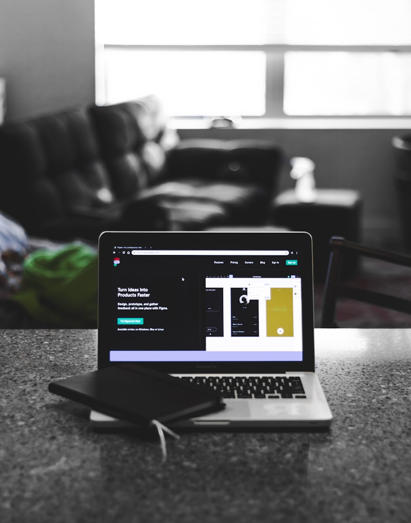 Web design mockup on laptop